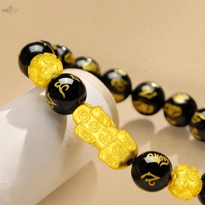 Black Obsidian Feng Shui Bracelet | Pixiu Wealth Protection Bracelet for Men Women Black Obsidian Feng Shui Bracelet Pixiu Wealth Protection Bracelet for Men Women SpiritCuff 93341485