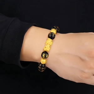 Black Obsidian Feng Shui Bracelet | Pixiu Wealth Protection Bracelet for Men Women Black Obsidian Feng Shui Bracelet Pixiu Wealth Protection Bracelet for Men Women SpiritCuff 93341714