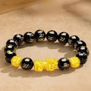Black Obsidian Feng Shui Bracelet | Pixiu Wealth Protection Bracelet for Men Women Black Obsidian Feng Shui Bracelet Pixiu Wealth Protection Bracelet for Men Women SpiritCuff 93342047