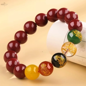 Five Directions God of Wealth Vermilion Bracelet for Prosperity and Positive Energy Five Directions God of Wealth Vermilion Bracelet for Prosperity and Positive Energy SpiritCuff 94906080