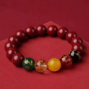 Five Directions God of Wealth Vermilion Bracelet for Prosperity and Positive Energy Five Directions God of Wealth Vermilion Bracelet for Prosperity and Positive Energy SpiritCuff 94906197