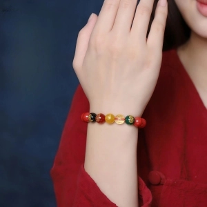 Five Directions God of Wealth Vermilion Bracelet for Prosperity and Positive Energy Five Directions God of Wealth Vermilion Bracelet for Prosperity and Positive Energy SpiritCuff 94906263