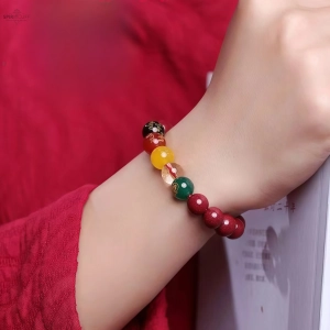 Five Directions God of Wealth Vermilion Bracelet for Prosperity and Positive Energy Five Directions God of Wealth Vermilion Bracelet for Prosperity and Positive Energy SpiritCuff 94906462