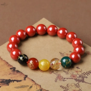 Five Directions God of Wealth Vermilion Bracelet for Prosperity and Positive Energy Five Directions God of Wealth Vermilion Bracelet for Prosperity and Positive Energy SpiritCuff 94906722