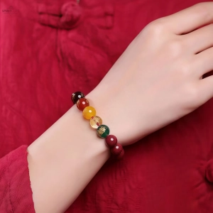 Five Directions God of Wealth Vermilion Bracelet for Prosperity and Positive Energy Five Directions God of Wealth Vermilion Bracelet for Prosperity and Positive Energy SpiritCuff 94906933