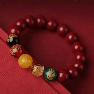 Five Directions God of Wealth Vermilion Bracelet for Prosperity and Positive Energy Five Directions God of Wealth Vermilion Bracelet for Prosperity and Positive Energy SpiritCuff 94907299