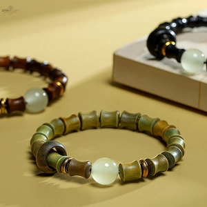 Green Sandalwood Bamboo Joint Bracelet - Elevate Your Energy & Embrace Growth Green Sandalwood Bamboo Joint Bracelet Elevate Your Energy Embrace Growth SpiritCuff 94891620