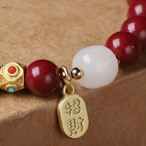 Red Cinnabar Wealth Bracelet - Feng Shui Protection & Gold Blessing Charm 5 Red Cinnabar Wealth Bracelet - Feng Shui Protection & Gold Blessing Charm Red Cinnabar Wealth Bracelet Feng Shui Protection Gold Blessing Charm SpiritCuff 94869280