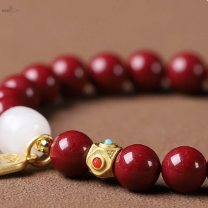 Red Cinnabar Wealth Bracelet - Feng Shui Protection & Gold Blessing Charm 4 Red Cinnabar Wealth Bracelet - Feng Shui Protection & Gold Blessing Charm Red Cinnabar Wealth Bracelet Feng Shui Protection Gold Blessing Charm SpiritCuff 94869329